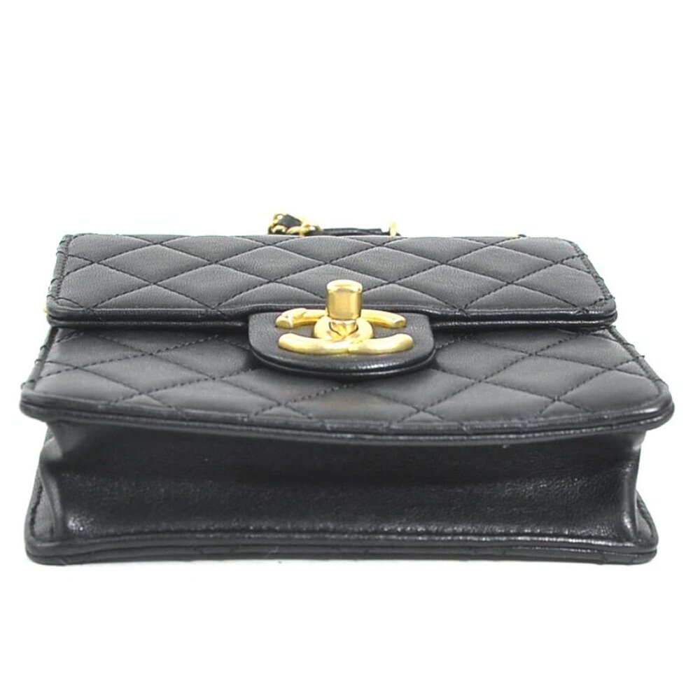 Auth CHANEL Matelasse Crossbody Shoulder Bag Black/Off White Leather - Picture 4 of 14